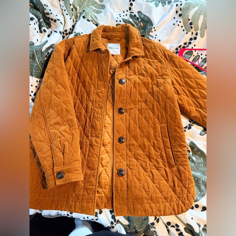 Madewell corduroy burnt orange coat